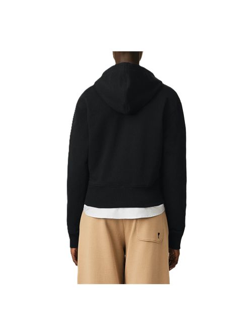 Hoodie in felpa leggera loopback. Ami Paris | FSW801.730045BLACK/WHITECREAM